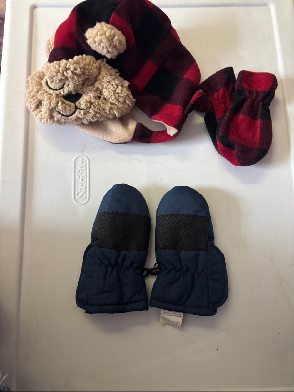 Navy Blue Kids Mittens with Textured Grip
